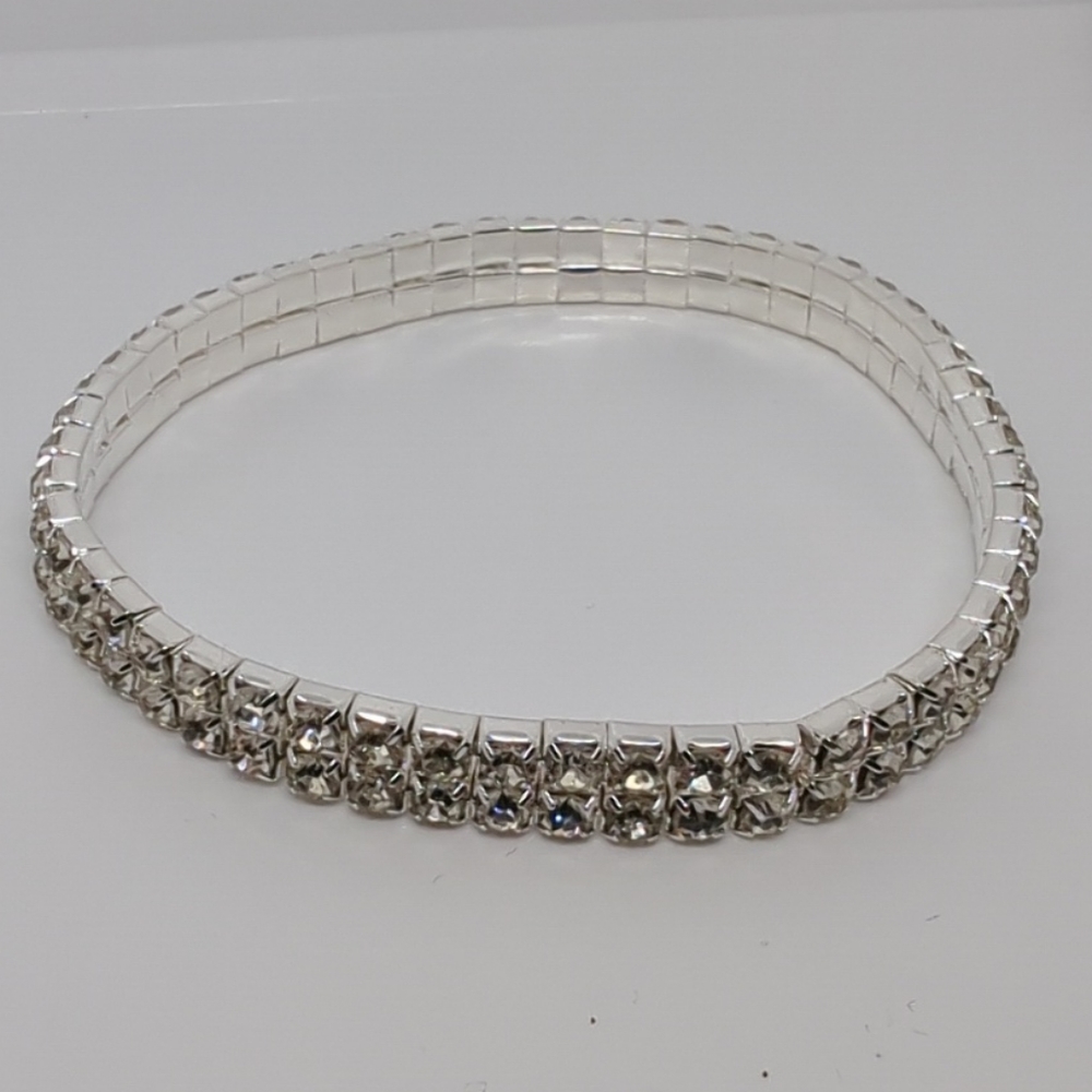 Silver Crystal Rhinestone Bracelet From Dance to Fitness Bikini to Beach Jewelry